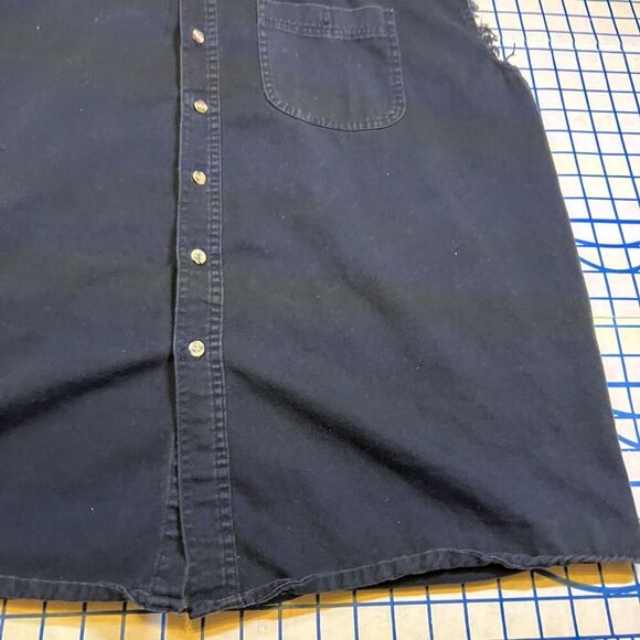 Strugis 2005 Denim Button Shirt Size XL Black Sleeveless Chest Embroidery - Picture 6 of 10